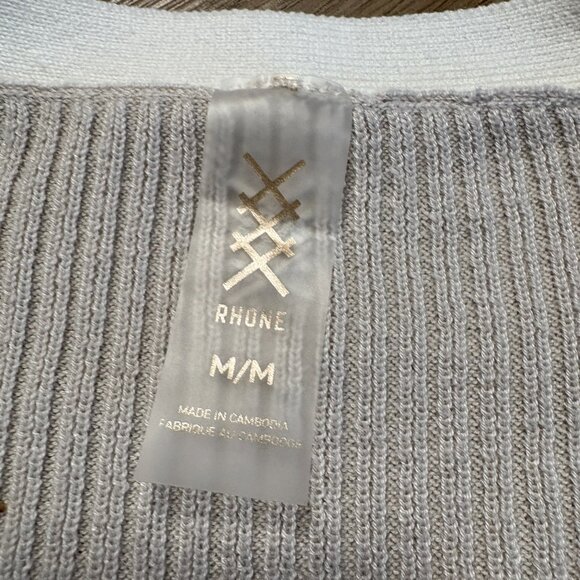 Rhone women's Pars Zip-Up Cardigan Sweater size M medium sand gray white ribbed - Picture 7 of 10